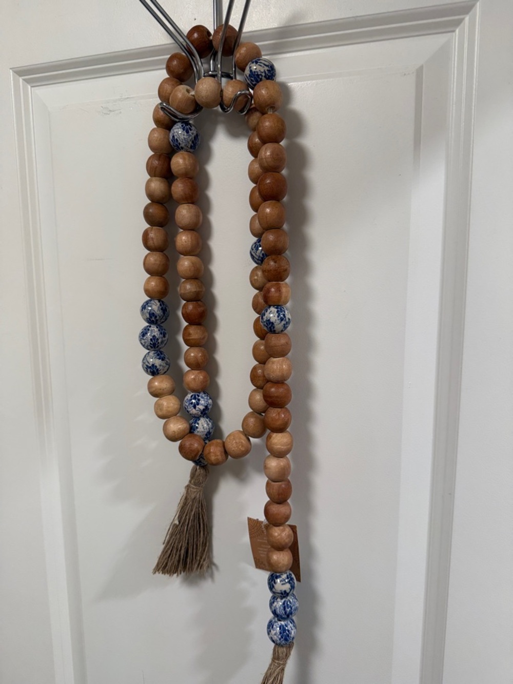 Wood Beaded Garland Tassel Home Decor Accent - Picture 5 of 6